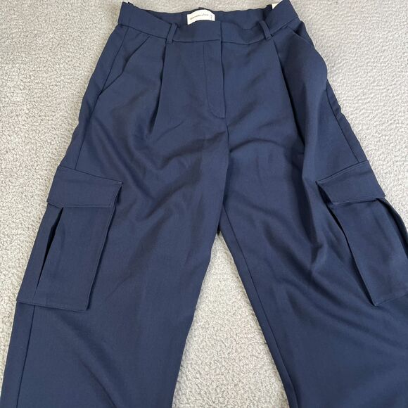 Abercrombie Fitch Dress Pants Women 29, 8L Blue Stretch Pleated Straight 28 x 31 - Picture 3 of 14